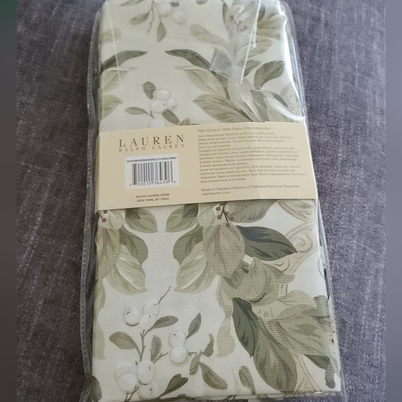 Ralph Lauren Green and Cream Brookfield Napkin Set Of 4, New In Package - Picture 4 of 4